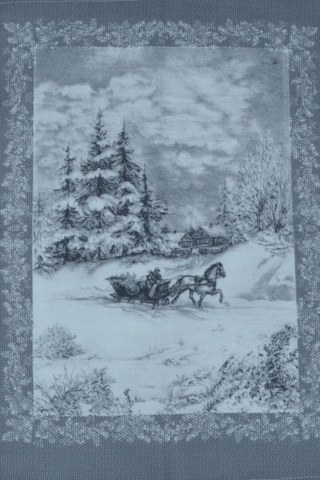 Полотенце рогожка Сочельник (сани) 
